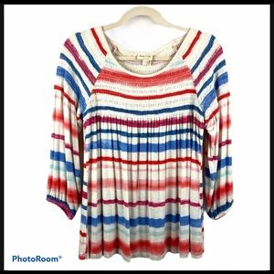 ANTHROPOLOGY Meadow Rue Smocked Peasant Top